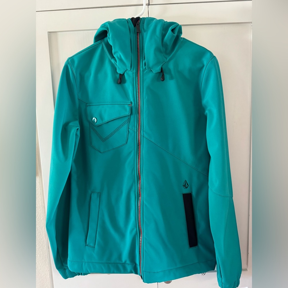 Volcom Teal Hooded Ski/Snowboard Jacket